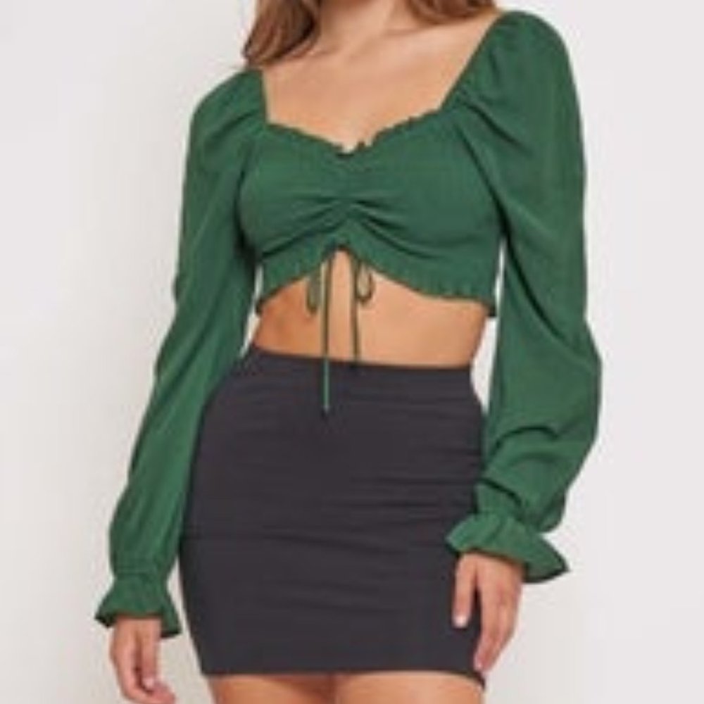 Off shoulder stretchy lantern sleeve